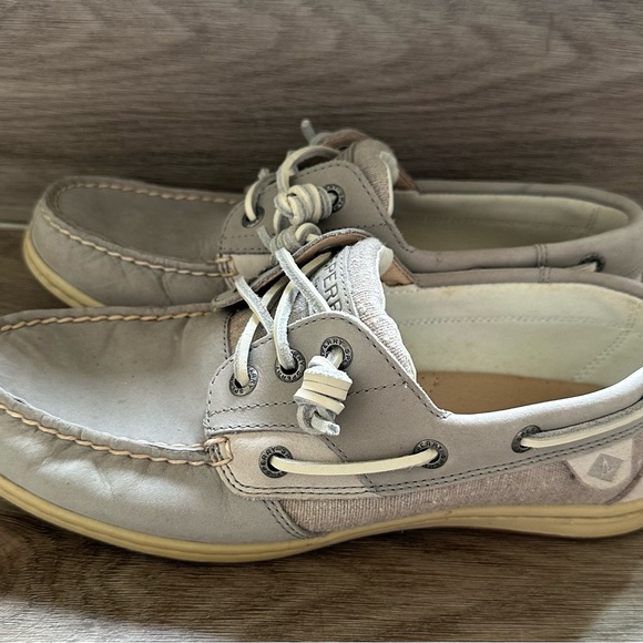 Sperry Gray Moccasin Boat Shoes with Rawhide Laces - Picture 2 of 4